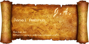 Jenei Ambrus névjegykártya